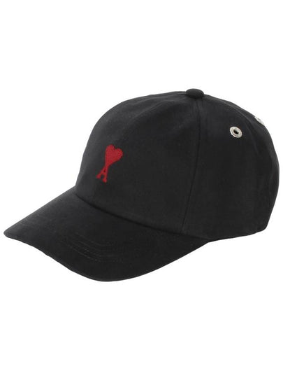 Embroidered Heart Logo Ball Cap Black - AMI - BALAAN 2