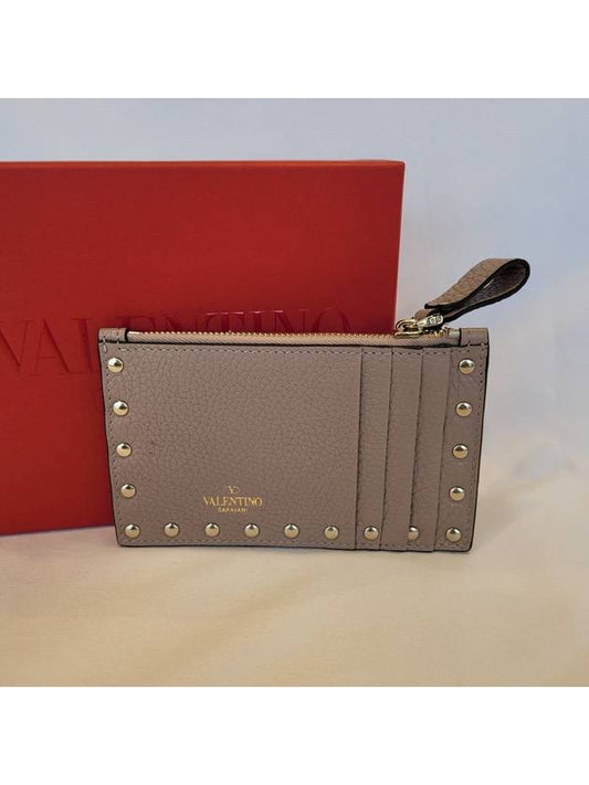 Rockstud Card Wallet Pink - VALENTINO - BALAAN 2