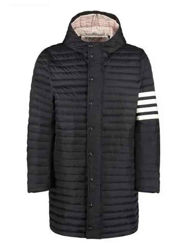 Men's 4 Bar Hooded Padding Black - THOM BROWNE - BALAAN 2