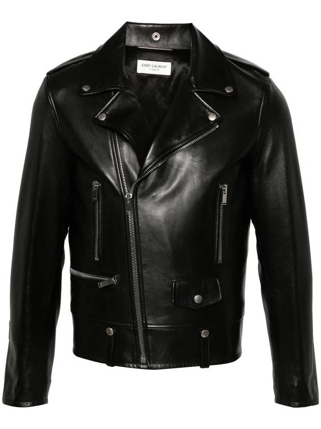 Classic Motorcycle Jacket in Lambskin Black - SAINT LAURENT - BALAAN 2