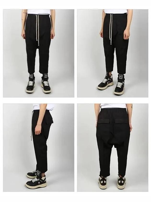 Drawstring Cropped Baggy Pants Black - RICK OWENS - BALAAN 3