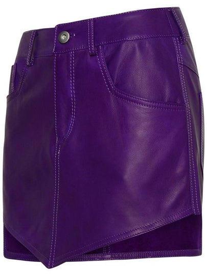 Salvatore Santoro Purple Leather Miniskirt - SALVATORE SANTORO - BALAAN 2