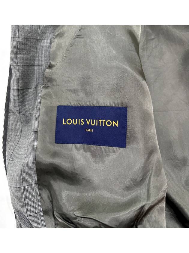 L LV Men s Tailored Damier Leather Track Blouson Jacket Gray - LOUIS VUITTON - BALAAN 10