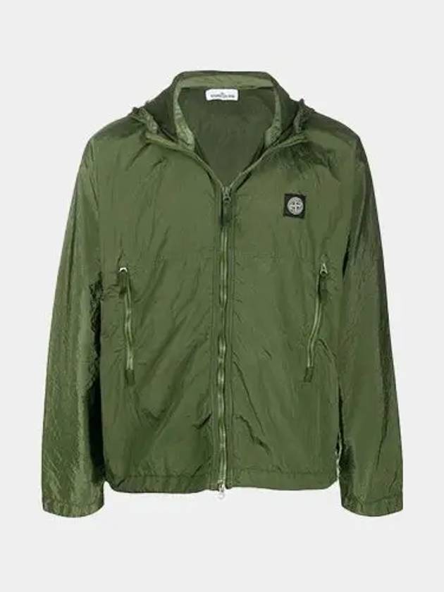 Logo Patch Wappen Nylon Metal Hooded Jacket Khaki - STONE ISLAND - BALAAN 2