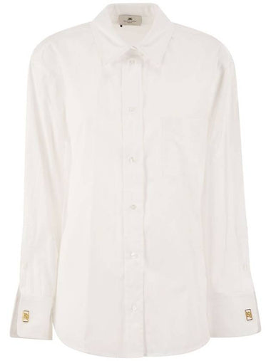 Striped jacquard poplin shirt with cufflinks - ELISABETTA FRANCHI - BALAAN 1