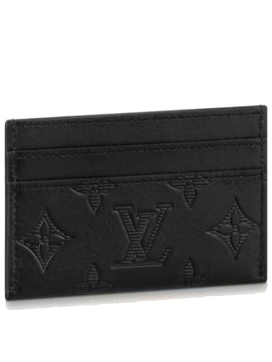 Monogram Double Card Wallet Black - LOUIS VUITTON - BALAAN.