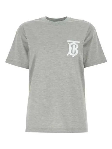 Chest Monogram TB Logo Cotton Short Sleeve T-Shirt Grey - BURBERRY - BALAAN 1