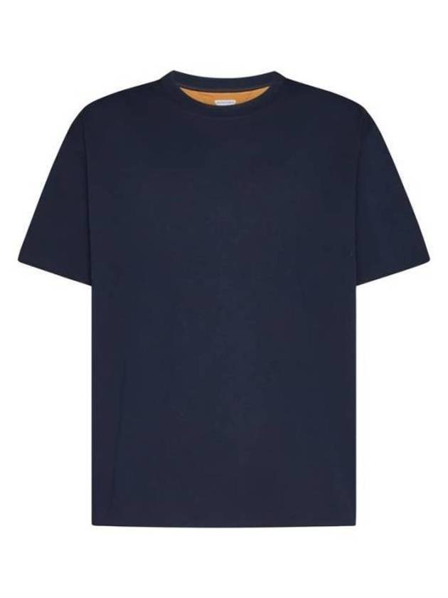 Double Layered Cotton Jersey Short Sleeve T-Shirt Blue - BOTTEGA VENETA - BALAAN 2