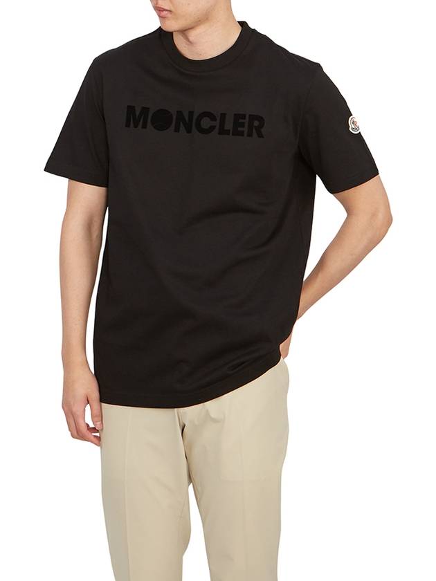 Maglia Logo Cotton Short Sleeve T-Shirt Black - MONCLER - BALAAN 5