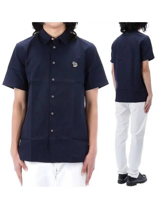 Zebra Patch Casual Fit Short Sleeve Shirt Ink Blue - PAUL SMITH - BALAAN 2