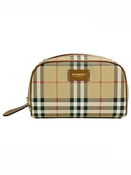 Check Travel Small Pouch Bag Beige - BURBERRY - BALAAN 2