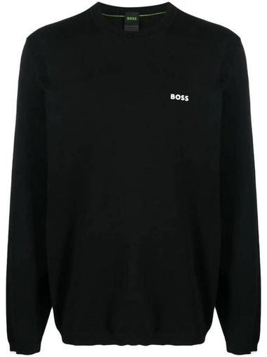 Logo Print Regular Fit Sweatshirt Black - HUGO BOSS - BALAAN 1