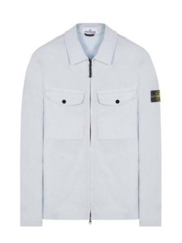 Garment Dyed Overshirt Zip Up Jacket Blue - STONE ISLAND - BALAAN 2