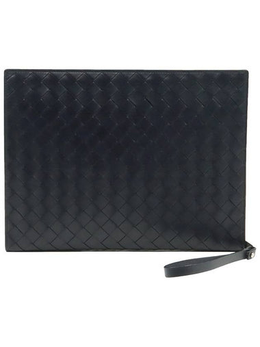 Shadow Intrecciato Half Zipper Document Case Hand Strap Clutch - BOTTEGA VENETA - BALAAN 1