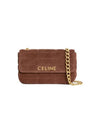 Matelasse Monochrome Suede Calfskin Chain Shoulder Bag Brown - CELINE - BALAAN 1