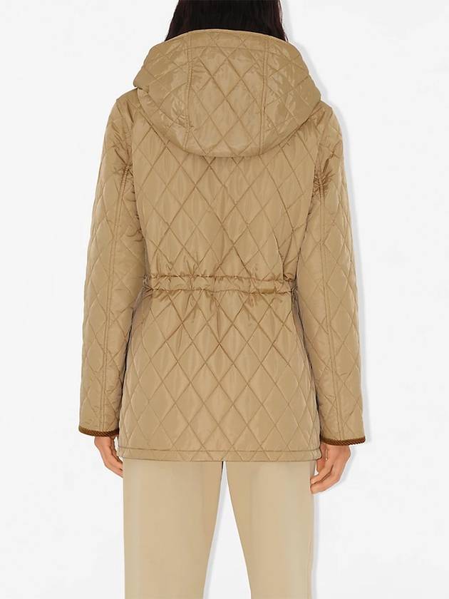 Hooded Quilted Parka Flax - BURBERRY - BALAAN 5