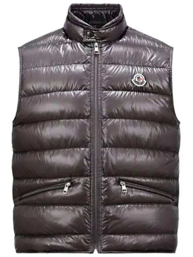 GUI logo patch padded vest dark gray men s jacket 1A10700 53029 946 - MONCLER - BALAAN 1