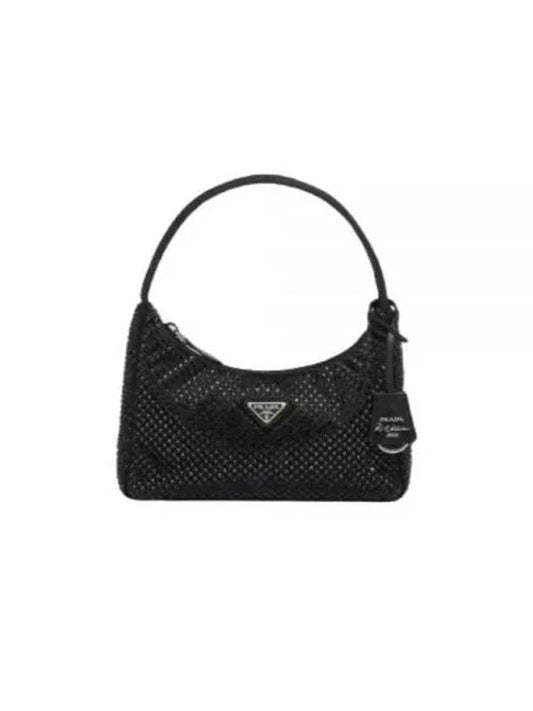 Crystal Satin Mini Bag Black - PRADA - BALAAN 2