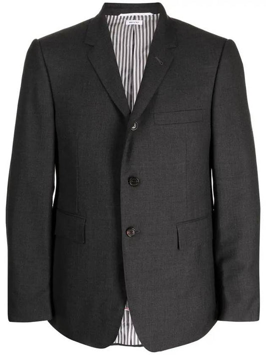 Super 120S Wool Twill Single Breasted Classic Jacket Dark Grey - THOM BROWNE - BALAAN 2