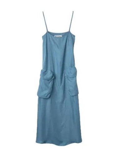 Pocket sleeveless dress slate blue - SUNNEI - BALAAN 1