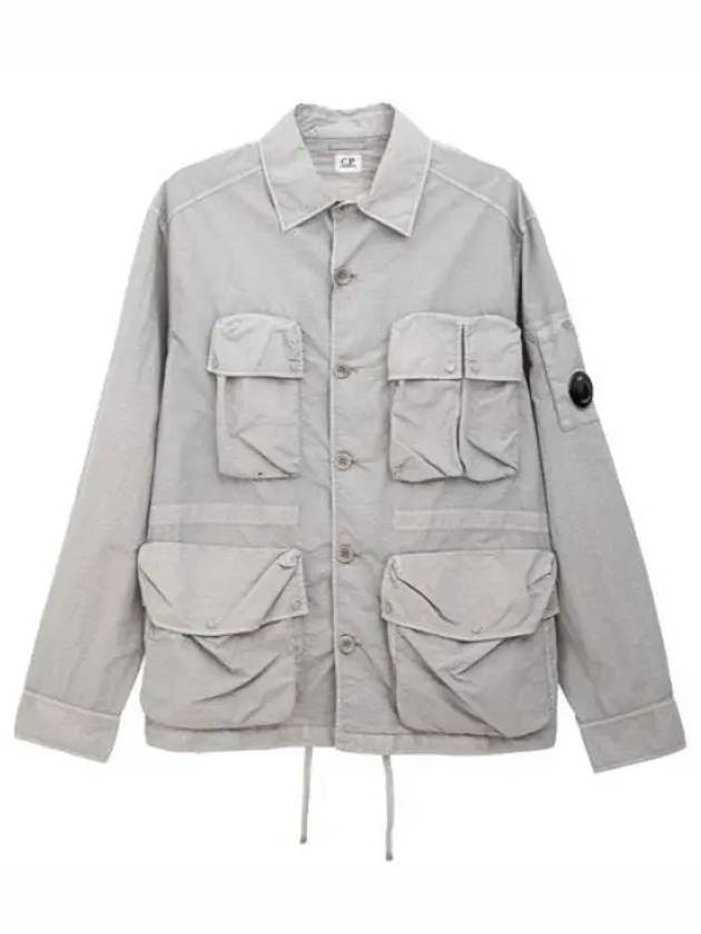 Flat Nylon Utility Over Long Sleeve Shirt Grey - CP COMPANY - BALAAN 2