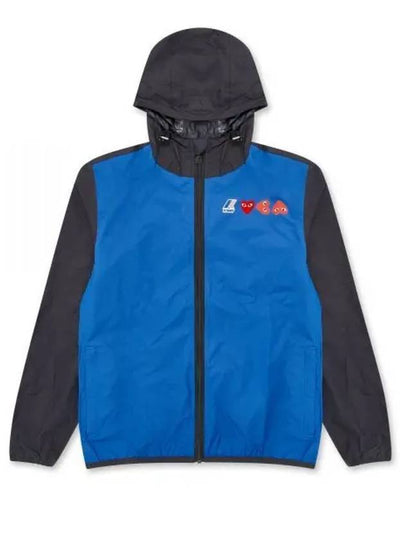 Logo Print Full Zip-Up Windbreaker Blue Black - COMME DES GARCONS - BALAAN 2