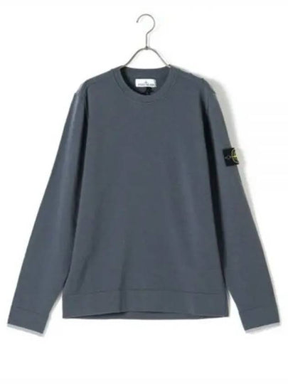 Logo Patch Crew Neck Knit Top Grey - STONE ISLAND - BALAAN 2