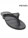 Triangle Logo Flip Flops Black - PRADA - BALAAN 3