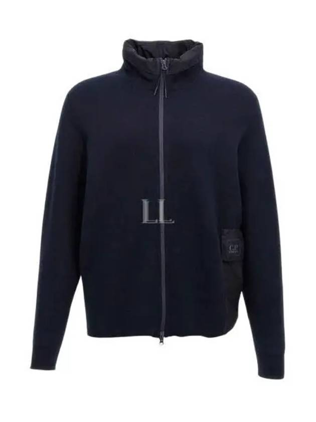 Cotton Double Mixed Zip-Up Jacket Navy - CP COMPANY - BALAAN 2