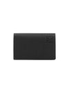 Logo Soft Grained Calfskin Card Wallet Black - LOEWE - BALAAN 1