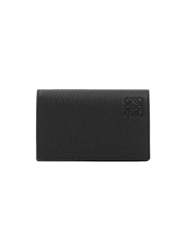 Logo Soft Grained Calfskin Card Wallet Black - LOEWE - BALAAN 1