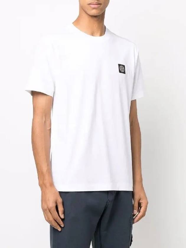 Logo Patch Short Sleeve T-Shirt White - STONE ISLAND - BALAAN 3