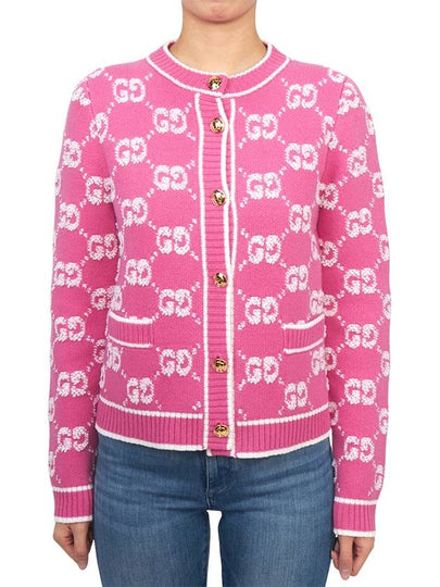 GG Boucle Jacquard Cardigan Pink - GUCCI - BALAAN 2