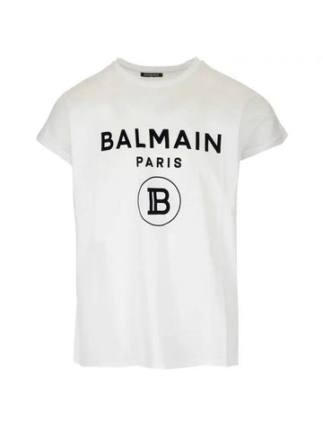 Logo Print Short Sleeve T-Shirt White - BALMAIN - BALAAN 1