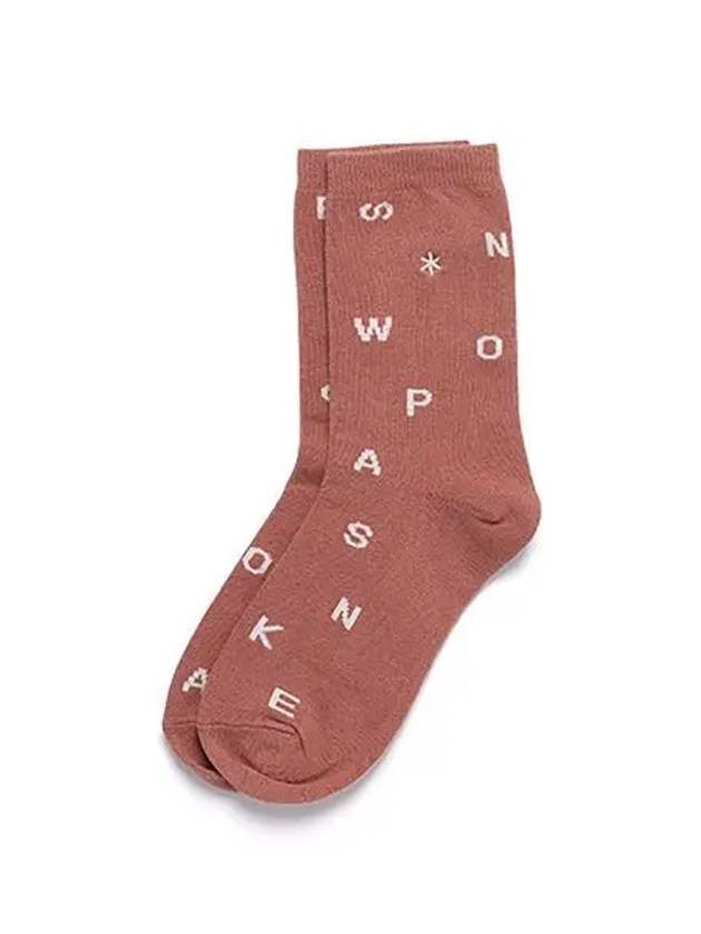 Basic Alphabet Crew Socks S24FUFSO01 Salmon - SNOW PEAK - BALAAN 1