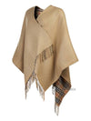 Women's Check Reversible Wool Cape Beige - BURBERRY - BALAAN 3