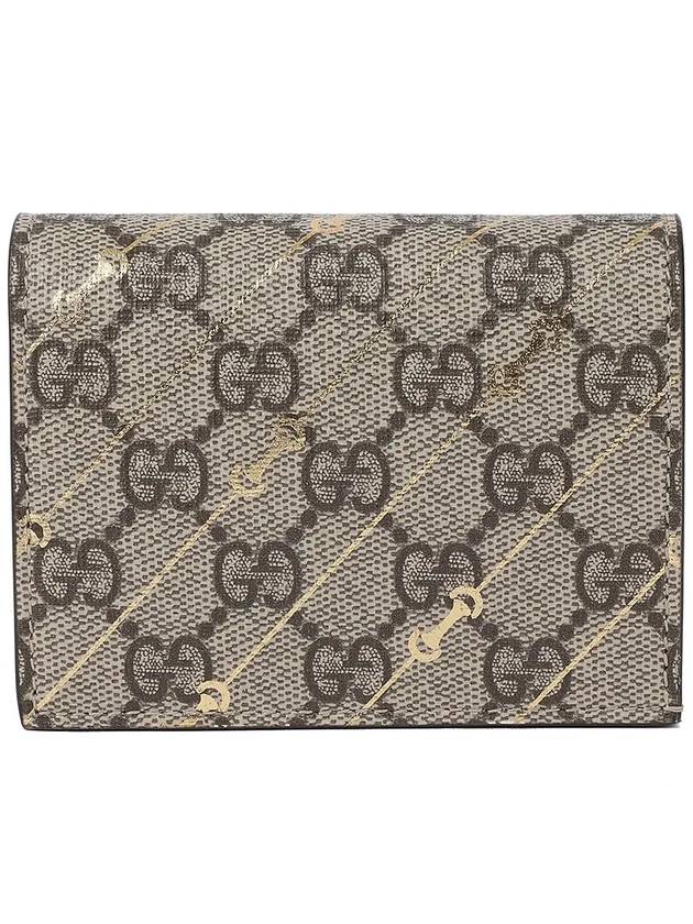 Horsebit Print Card Wallet Beige Ebony - GUCCI - BALAAN 10