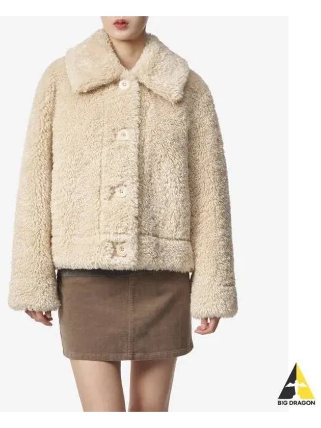 Melina shearling fur jacket sand 61731936010500 - STAND STUDIO - BALAAN 1