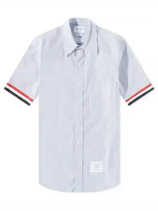 Men's Pincode Armband Short Sleeve Shirt Grey - THOM BROWNE - BALAAN 2