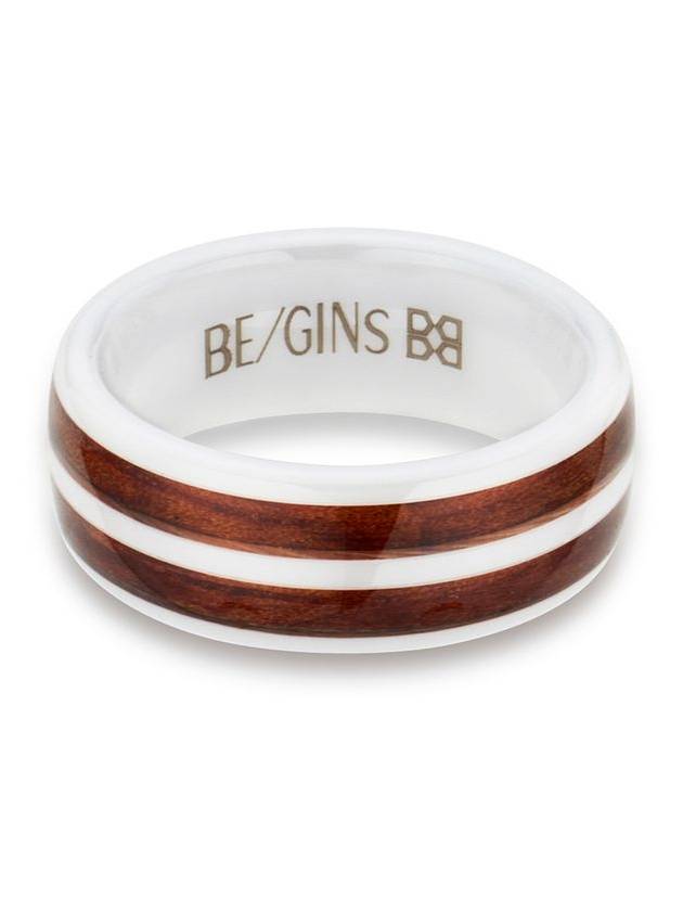 Unisex Larin Wood Ceramic Ring - BE/GINS - BALAAN 1