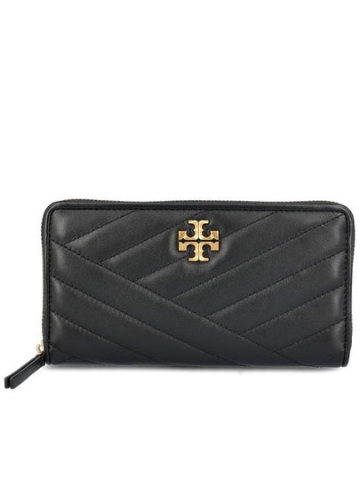 Kira Chevron Zip Continental Long Wallet Black - TORY BURCH - BALAAN 2