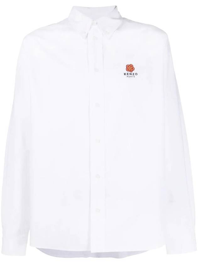 Boke Flower Chest Long Sleeved Shirt White - KENZO - BALAAN 1