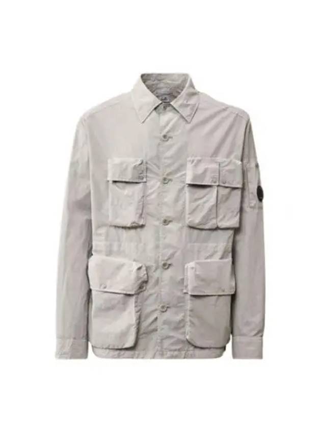 Flat Nylon Utility Over Long Sleeve Shirt Grey - CP COMPANY - BALAAN 2