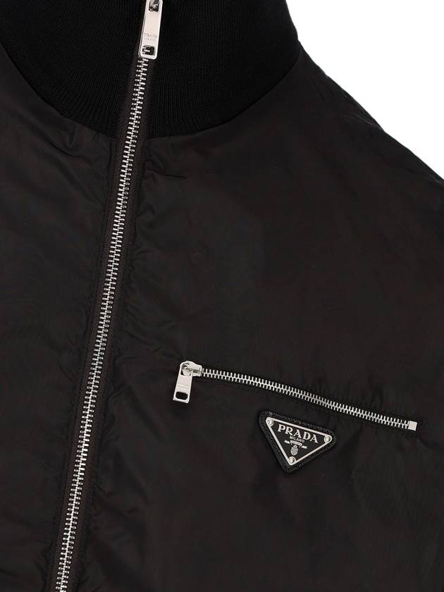 Reversible Wool Nylon Bomber Jacket Black - PRADA - BALAAN 7