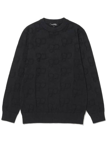 Men s viscose logo lettering jacquard knit BLACK - 20THHOLE - BALAAN 1