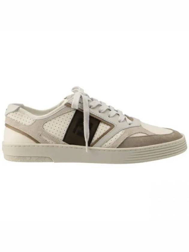 Step Leather Low Top Sneakers Beige - FENDI - BALAAN 2