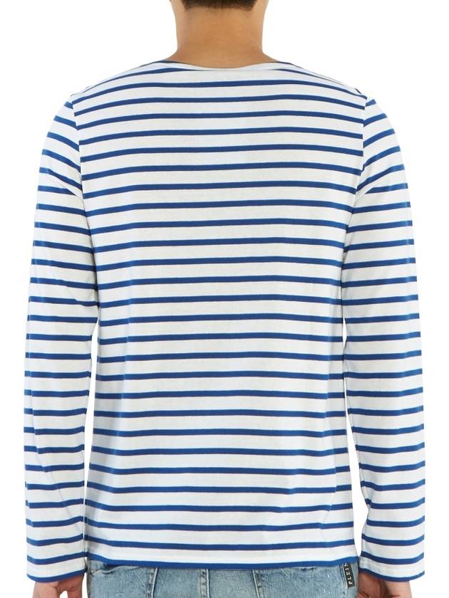 Minquiers Modern Stripe Long Sleeve T-Shirt White Blue - SAINT JAMES - BALAAN 6