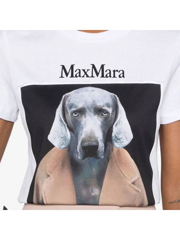 Cypria Print Cotton Short Sleeve T-Shirt White - MAX MARA - BALAAN 5