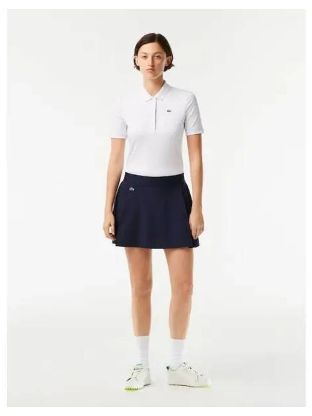 Logo Mini Side Pleats Skirt Blue - LACOSTE - BALAAN 2