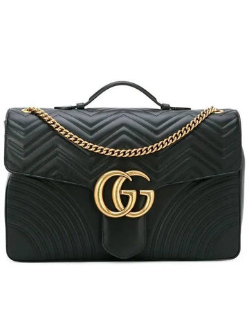 GG Marmont Large Shoulder Bag Black - GUCCI - BALAAN 1